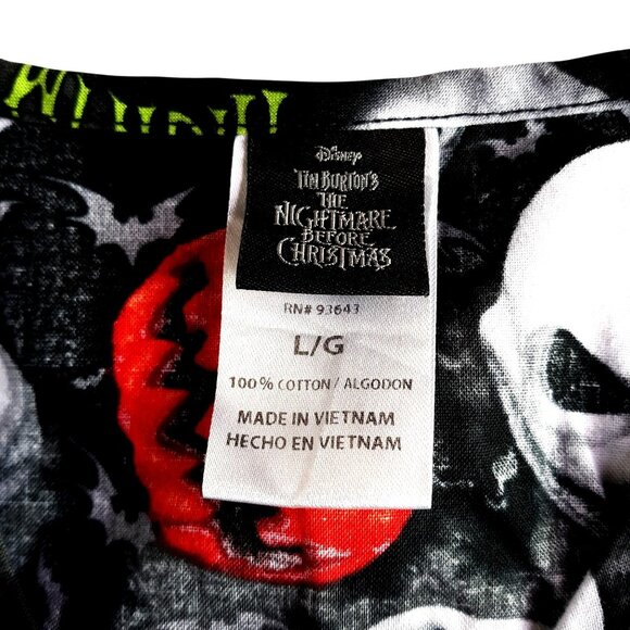 Disney Nightmare Before Christmas Scrub Top L Jack Skellington Halloween Pumpkin - Picture 5 of 9